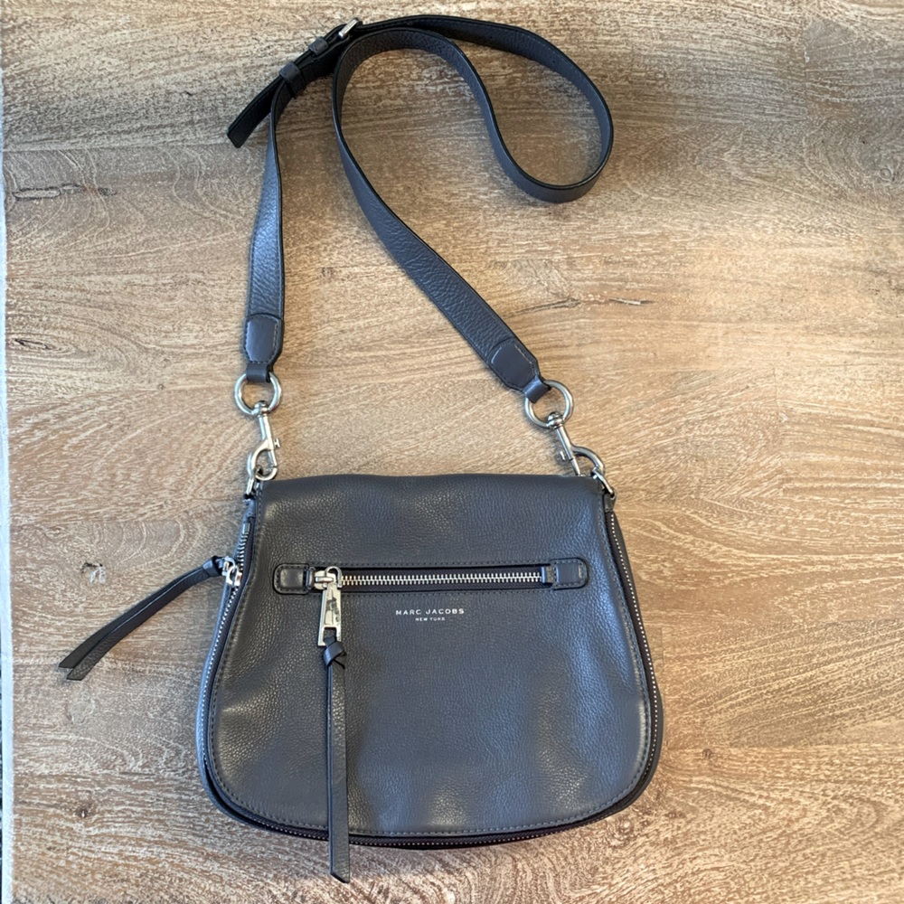 Marc Jacobs Crossbody Leather Grey Bag